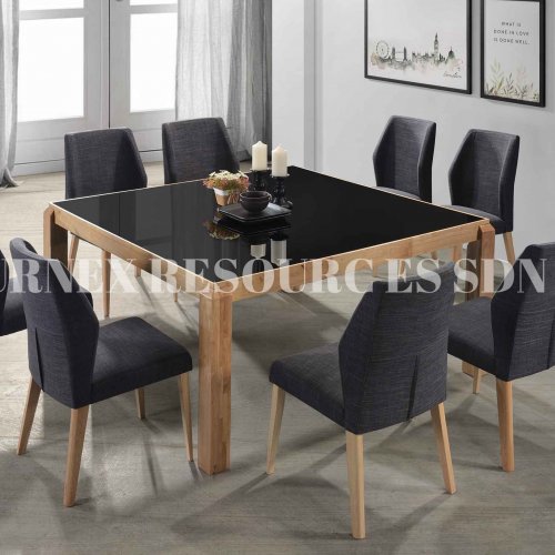 G-SQUARE TABLE + X-TWIN CHAIR 1+8 DINING SET