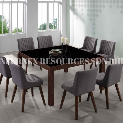 G-SQUARE TABLE + NICOLE CHAIR 1+8 DINING SET