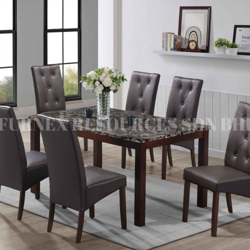 SKY TABLE + BROWNY CHAIR 1+6 DINING SET